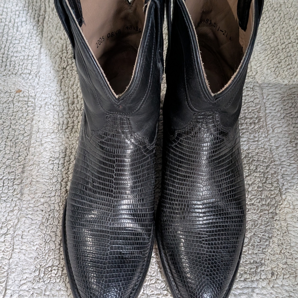 Tecovas Black Lizard Skin Cowboy Boots